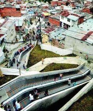 哥伦比亚克服峭壁建全球第一座户外电扶梯 造福贫民