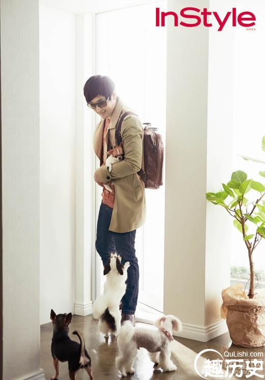 安七炫携宠物犬拍时尚杂志写真