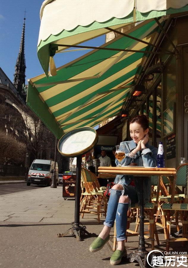 张檬巴黎浪漫街拍 尽享午后暖阳