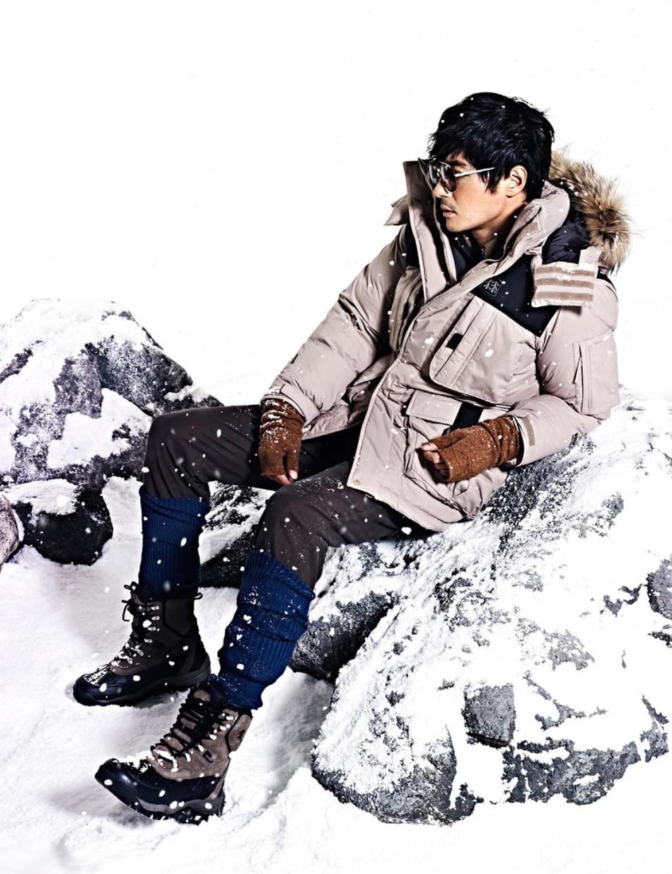 汤唯携手张东健拍冬季户外品牌写真 尽显巨星范
