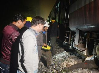 印度一火车与一头大象相撞 大象当场死亡