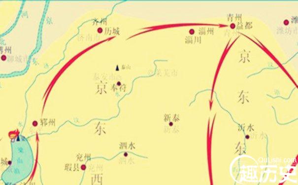 宋江农民起义部分路线图
