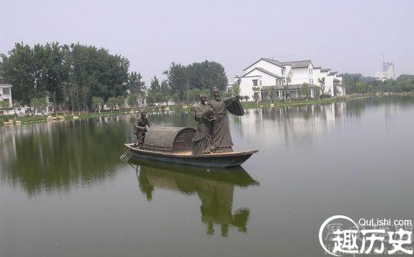 范蠡与西施泛舟雕像