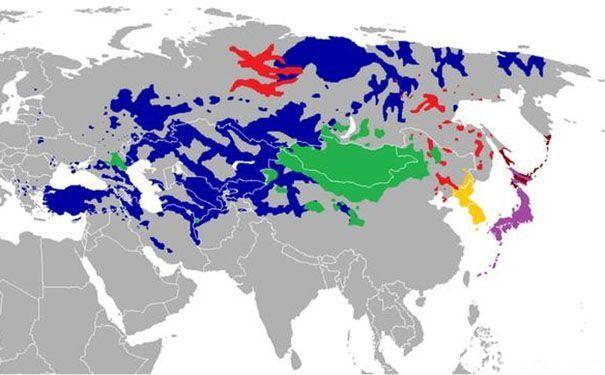 阿尔泰语系的分布范围