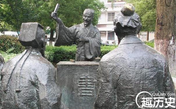 柳敬亭说书的雕像