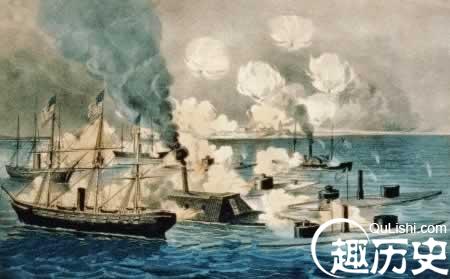美国南北战争中的莫比尔港海战爆发(LSSDJT.com)