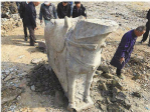 明朝兵部尚书张时彻墓前石马重现 进行抢救性挖掘