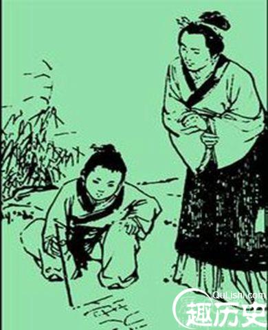 欧阳修母亲画荻教子的画面