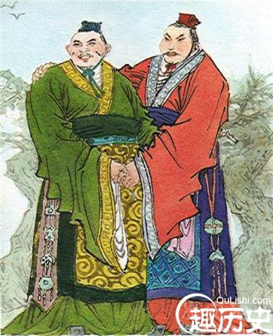 管仲与鲍叔牙的插画