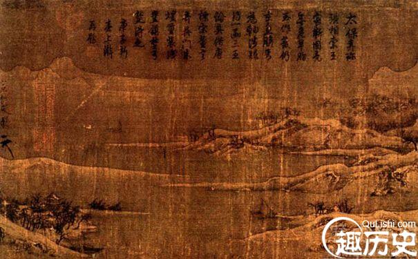 宋徽宗《雪江归棹图》（局部）