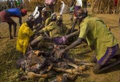 非洲部落庆祝和平：每人全身都要涂满粪便