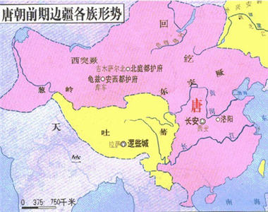 唐朝疆域：唐朝极盛版图为唐高宗龙朔年间