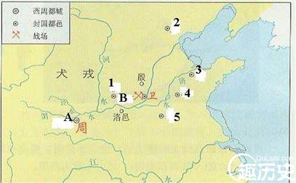 西周分封示意图